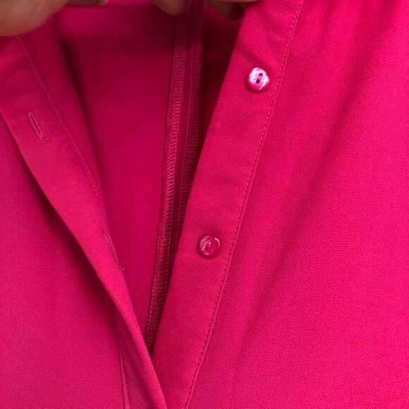 Jana Italy hot pink sleeveless layered high low collared blouse SP - Picture 9 of 15